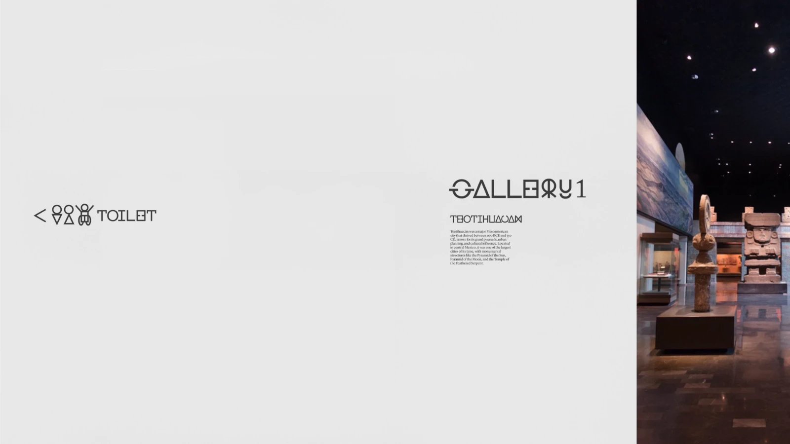 Interior signage with icons