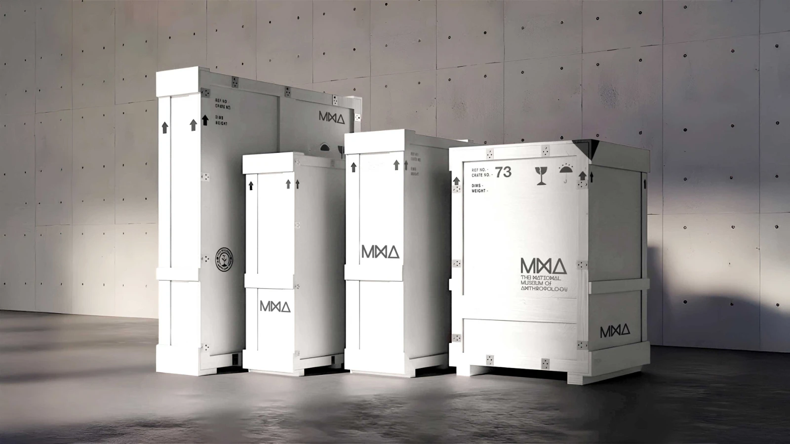 Branded museum packing cases