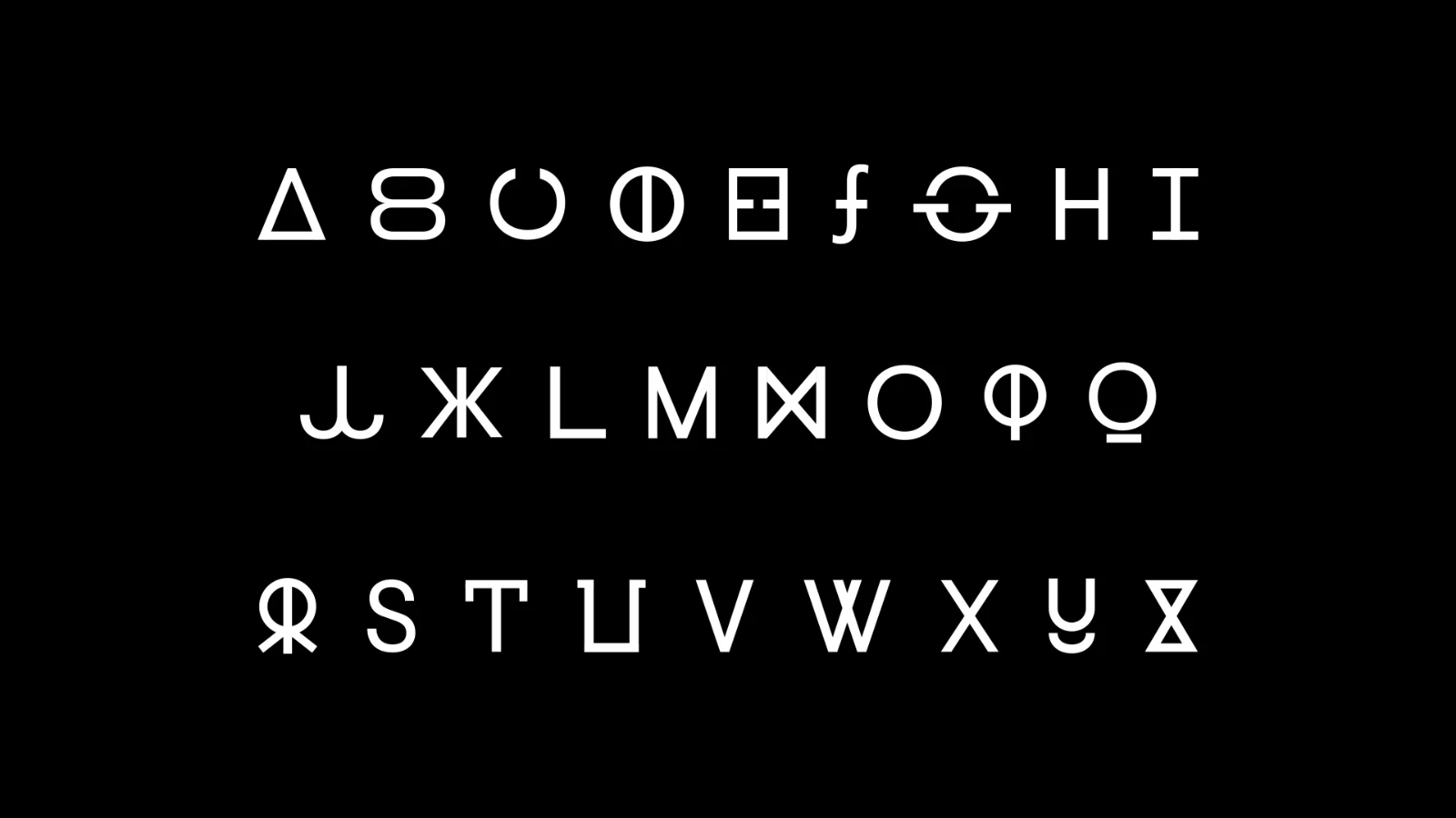 Alphabet in designer's typeface