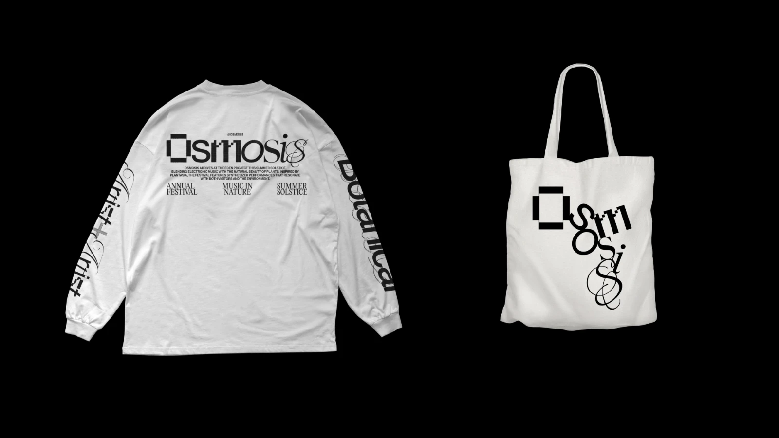 T-shirt and bag merchandise